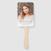 Monogram Navy Blue Rose Foto Abschluss Fächer (Vorderseite)