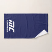 Monogram Navy Blue Sports Simple Masculine Initial Badhandtuch Set (Handtuch)