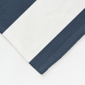 Monogram Navy Blue Stripe Nautisches Seepferd Fleecedecke (Ecke)