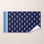 Monogram Navy Blue Watercolor Crab Nautic Badhandtuch Set (Handtuch)