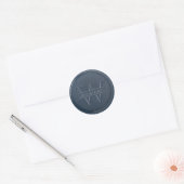 Monogram Navy Blue Wax Siegel Sticker (Umschlag)