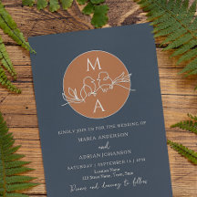 Monogram Navy Blue Wedding