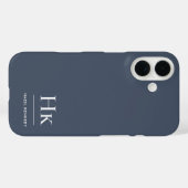 Monogram Navy Blue White Beruflich Elegant Case-Mate iPhone Hülle (Rückseite (Horizontal))