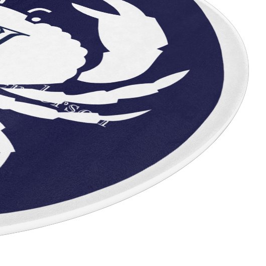 Monogram Navy Blue White Crab Nautic Schneidebrett (Ecke)