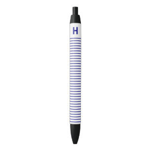 Monogram Navy Blue White Stripes Schreiben Kugelschreiber