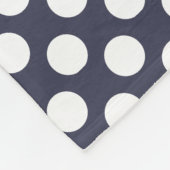 Monogram Navy Blue White Trendy Polka Dot Pattern Fleecedecke (Ecke)