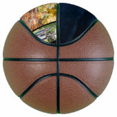 Monogram Navy Blue Wood 5 Foto Collage Basketball (Rechts)