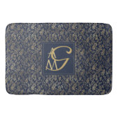 Monogram Navy Gold Leaf New Wohngestaltung Gift Badematte (Vorderseite)