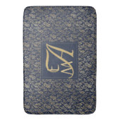 Monogram Navy Gold Leaf New Wohngestaltung Gift Badematte (Vorderseite Vertikal)