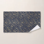 Monogram Navy Gold Leaf New Wohngestaltung Gift Badhandtuch Set (Handtuch)