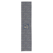 Monogram Navy Gold Leaf New Wohngestaltung Gift Kurzer Tischläufer (Vorderseite)