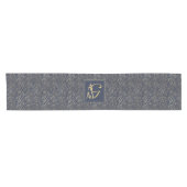 Monogram Navy Gold Leaf New Wohngestaltung Gift Kurzer Tischläufer (Horizontal)