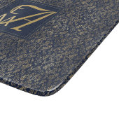 Monogram Navy Gold Leaf New Wohngestaltung Gift Schneidebrett (Ecke)