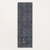 Monogram Navy Gold Leaf New Wohngestaltung Gift Yogamatte (Rückseite)