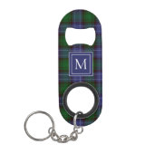 Monogram Navy \ green tartan kariert Mini Flaschenöffner (Vorderseite)