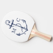 Monogram Navy Nautic Anchor Tischtennis Schläger (Seitenansicht)