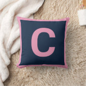 MONOGRAM NAVY PINK DOPPELTE Kissen Kissen Kissen (Decke)
