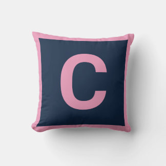 MONOGRAM NAVY PINK DOPPELTE Kissen Kissen Kissen