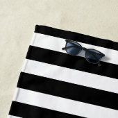 Monogram Navy Schwarz-weiß Strip Strandtuch (Beispiel)