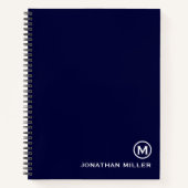 Monogram Navy Spiral Notebook Notizblock (Vorderseite)