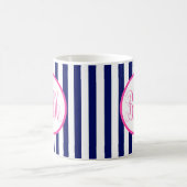 Monogram Navy Strip Kaffeetasse (Mittel)