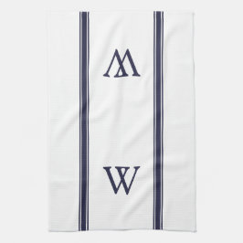 Monogram Navy Strip Personalisiert Küchentücher