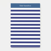 Monogram Navy Strip Post-it Klebezettel (Vorderseite)