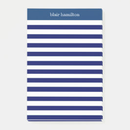 Monogram Navy Strip Post-it Klebezettel