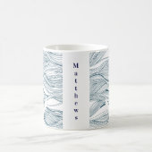 Monogram Navy und White Nautical Anchor Kaffeetasse (Mittel)