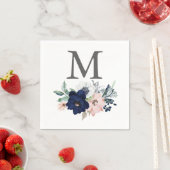 Monogram Navy Wedkin Napkin Cocktail Napkin Serviette (Beispiel)