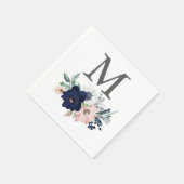 Monogram Navy Wedkin Napkin Cocktail Napkin Serviette (Ecke)