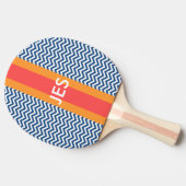 Monogram Navy Zickzack Ping Pong Paddle Tischtennis Schläger (Seitenansicht)