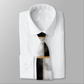 Monogram Neck Tie mit Schwarz-weißem Marmor Krawatte (Gebunden)
