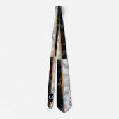 Monogram Neck Tie mit Schwarz-weißem Marmor Krawatte (Rückseite)