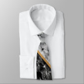 Monogram Neck Tie Schwarz-weiß Marble Stone Design Krawatte (Gebunden)