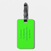 Monogram Neon Green Ocean Blau farbenfrohe Geschen Gepäckanhänger (Rückseite vertikal)