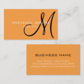 Monogram Neon Karottenfarbe Visitenkarte (Vorne/Hinten)