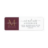 Monogram, neu verheiratet, Rücksendeadresse (Vorne)