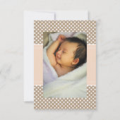 Monogram Neutral Beige Birth Ankündigung Neue Lieb (Rückseite)