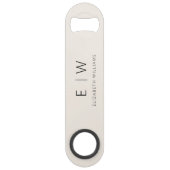 Monogram Neutral Classic Modernes Minimalistisches Speed Flaschenöffner (Vorderseite)