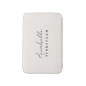 Monogram Neutral Modern Minimalist Stylish Badematte (Vorderseite Vertikal)