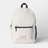 Monogram Neutral Modern Minimalist Stylish Bedruckter Rucksack (Vorderseite)
