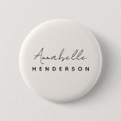 Monogram Neutral Modern Minimalist Stylish Button (Vorderseite)