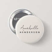 Monogram Neutral Modern Minimalist Stylish Button (Vorne & Hinten)
