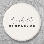 Monogram Neutral Modern Minimalist Stylish Button