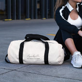 Monogram Neutral Modern Minimalist Stylish Duffle Bag