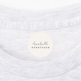 Monogram Neutral Modern Minimalist Stylish Etiketten