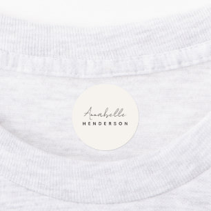 Monogram Neutral Modern Minimalist Stylish Etiketten