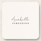 Monogram Neutral Modern Minimalist Stylish Getränkeuntersetzer (Vorderseite)