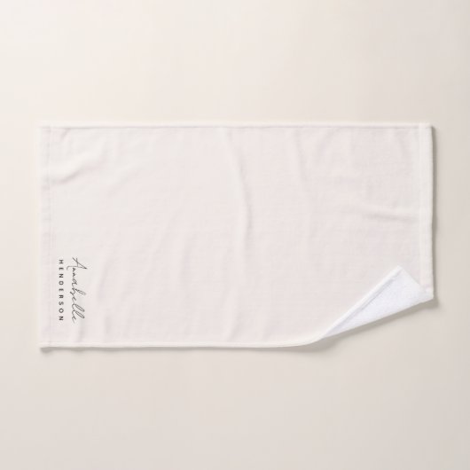 Monogram Neutral Modern Minimalist Stylish Handtuch (Handtuch)